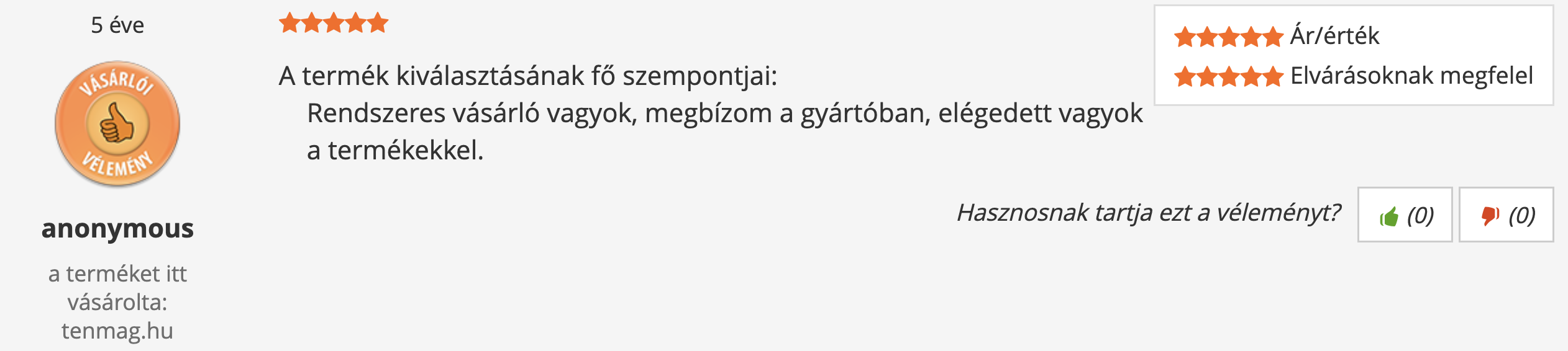 Tenmag Egészség Csomag Árukereső vásárlói vélemény