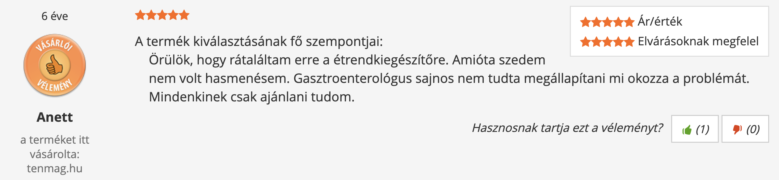 Tenmag Feketekömény Árukereső vásárlói vélemény
