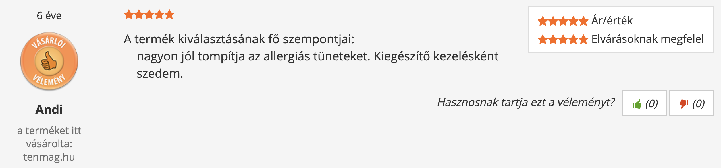 Tenmag Feketekömény Árukereső vásárlói vélemény
