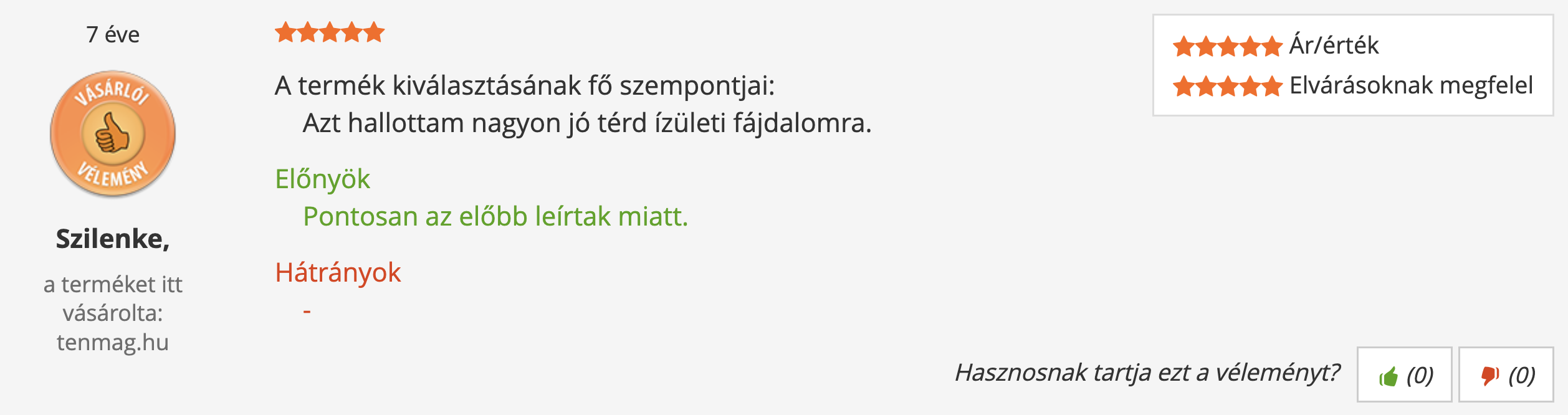 Tenmag kurkuma Árukereső vásárlói vélemény