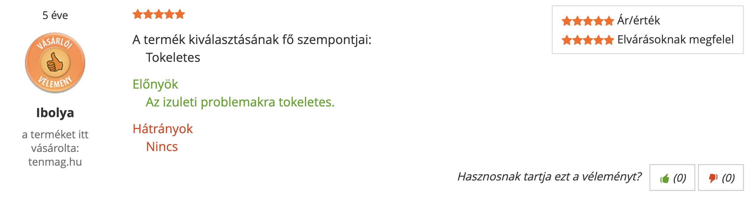 Tenmag Kurkumin Kivonat Árukereső vásárlói vélemény