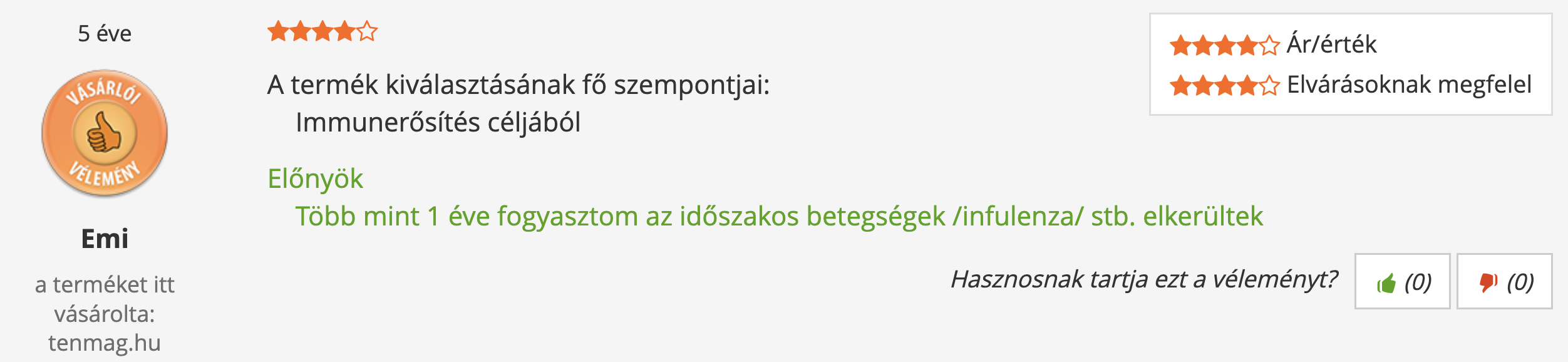 Tenmag Perui Noni Árukereső vásárlói vélemény